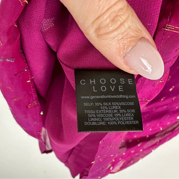 Generation Love Peggy Lurex Silk Blouse and Skirt Matching Set - Picture 7 of 16